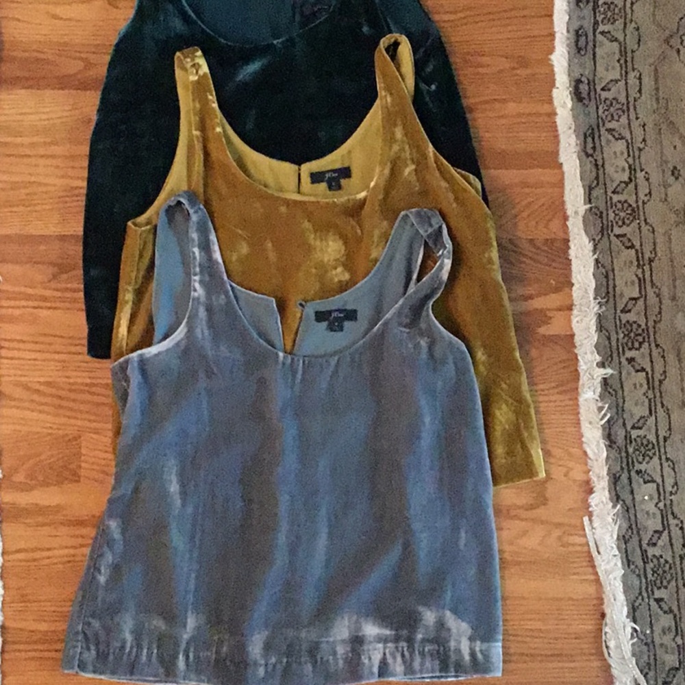 3 j crew lined tank tops